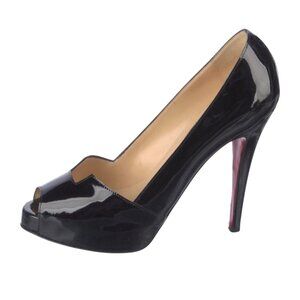 Christian Louboutin Pique Prive Cerato Black Patent Leather Pumps Size EU 39